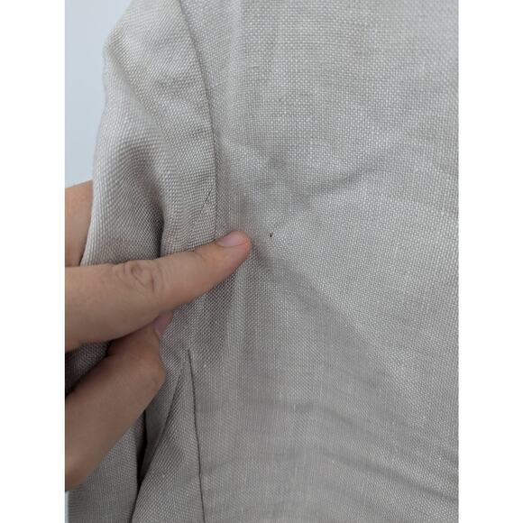 100% Linen Beige Vineyard Vines Men's Blazer Size 44L Made in Portugal - Picture 6 of 8